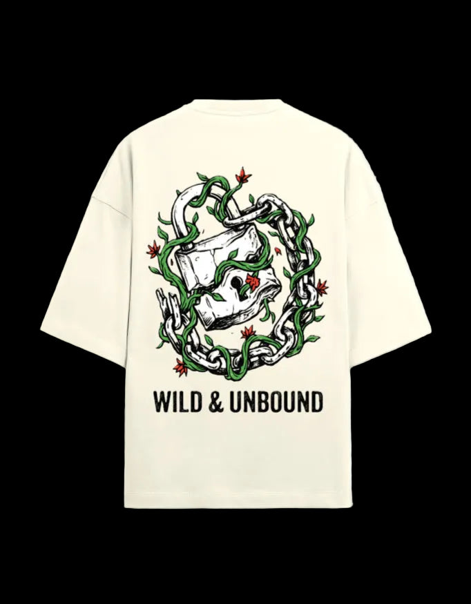 Wild And Unbound 260 GSM Terry Oversized Tee in Off White – Front View | Soft Standard Store