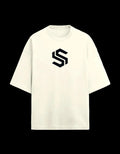Wild And Unbound 260 GSM Terry Oversized Tee in Off White – Front View | Soft Standard Store