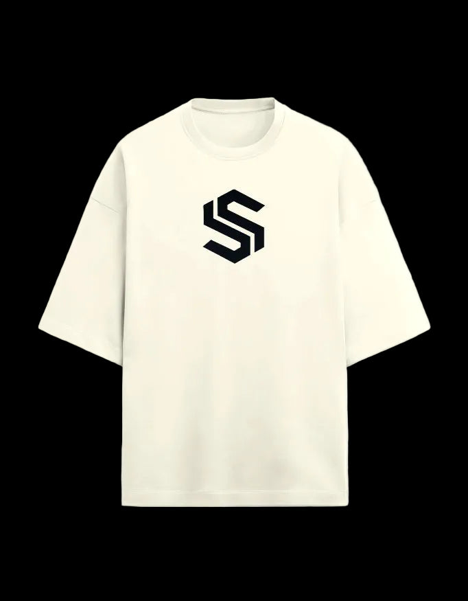 Wild And Unbound 260 GSM Terry Oversized Tee in Off White – Front View | Soft Standard Store